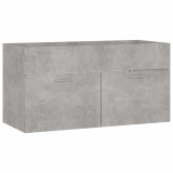 Dulap de chiuvetă, gri beton, 90x38,5x46 cm, PAL