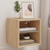 Gossi comoda tv de perete cu lumini led, stejar sonoma 30x28,5x30 cm