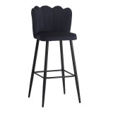 Cumpara ieftin Scaun de bar Velvi, Pako World, Catifea neagra, 46x45x105 cm