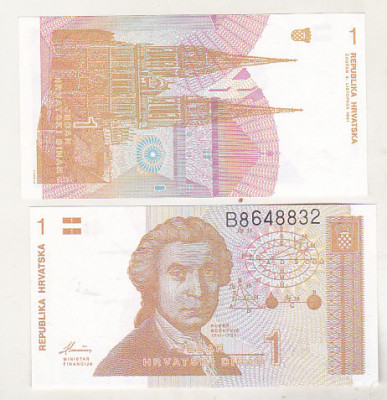 bnk bn Croatia 1 dinar 1991 unc foto