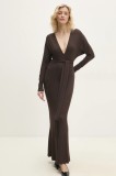 Answear Lab rochie culoarea maro, maxi, dreaptă