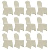 VidaXL Huse elastice pentru scaun, 12 buc., crem
