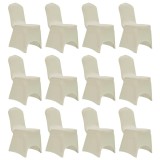 VidaXL Huse elastice pentru scaun, 12 buc., crem