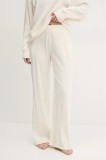 Abercrombie &amp; Fitch pantaloni de trening culoarea bej, neted, KI147-4076