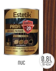 Lazura lemn Estetik Profi 0.8l nuc &ndash; protectie avansata UV