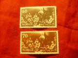 Serie Norvegia 1971 - Personalitati - H.N.Hauge - Lider spiritual , 2 valori, Nestampilat
