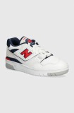 New Balance sneakers din piele 550 culoarea alb, BB550ESD
