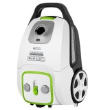 Aspirator cu sac ECG, 700 W, 3 l, filtru HEPA, sac textil, putere reglabila, cablu 5 m, Alb/Verde