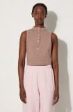 Reebok Classic top Classics Wde Jersey Tank femei, culoarea bej, cu turtleneck HS0399-beige
