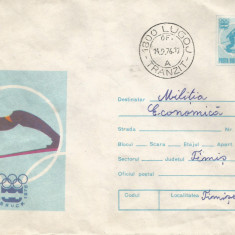 Romania, Innsbruck 1976, sarituri cu schiurile (1), plic circulat, 1976