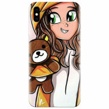 Husa silicon pentru Apple Iphone XS, Girl With Little Bear