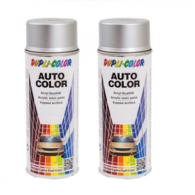 Pachet 2 x Vopsea spray auto Dupli Color gri platina metalizata 350ml foto