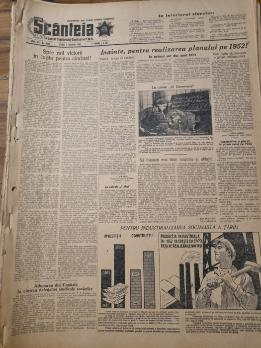 scanteia 4 ianuarie 1952-infintarea gospodariei colective comuna ianca