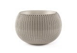 CURVER. Ghiveci suspendat imitatie impletitura crosetata mediu cappucino COZIES M