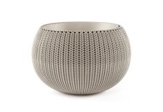 CURVER. Ghiveci suspendat imitatie impletitura crosetata mediu cappucino COZIES M