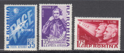 ROMANIA 1961 LP 523 AL II-LEA OM IN COSMOS SERIE MNH foto