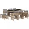 Set mobilier gradina cu perne, 11 piese bej combinat poliratan