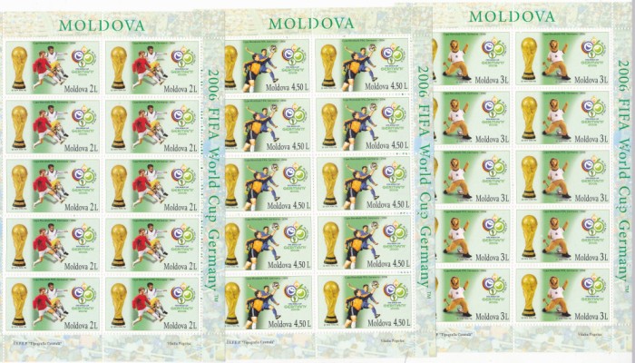 FOTBAL,CUPA MONDIALA FIFA 2006 GERMANIA SET MINICOLI MNH MOLDOVA