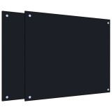 Cumpara ieftin Panou antistropi bucatarie 2 buc. negru 70x60cm sticla securiz.