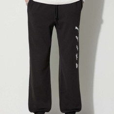 Puma pantaloni de trening din bumbac PUMA X RIPNDIP culoarea negru, cu imprimeu