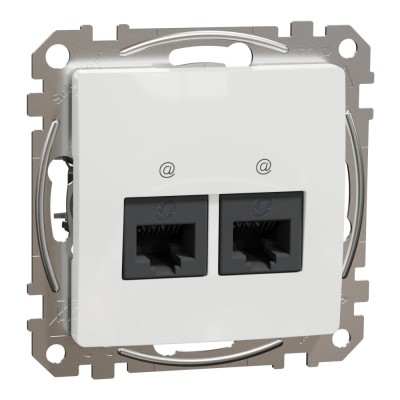 Priza dubla RJ45 UTP CAT6 Schneider Sedna alb SDD111462 foto