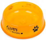 Cumpara ieftin Bol transparent pentru caini si pisici, 300 ml, plastic, portocaliu, Oem