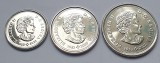 Set 3 monede 5, 10, 25 cents 2023 Canada ,Transition- Elizabeth II last coins