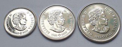 Set 3 monede 5, 10, 25 cents 2023 Canada ,Transition- Elizabeth II last coins foto