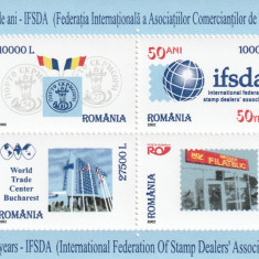 Romania 2002-Organizatii Internationale,I.F.S.D.A.-50 ani,bloc 4 val.,dant.,MNH