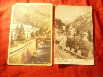 2 Ilustrate Baile Herculane RPR circulate 1958 si 1965 cu defecte foto