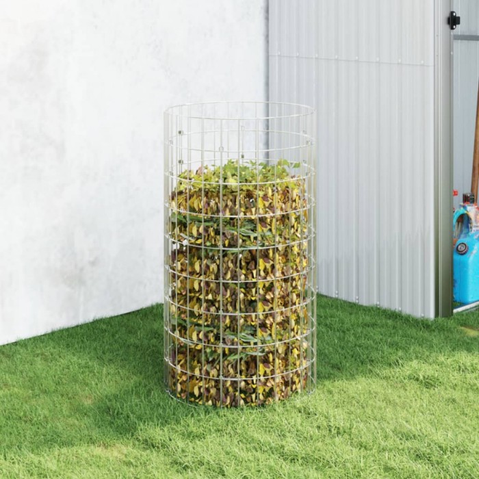 vidaXL Compostor de grădină, &Oslash;50x100 cm, oțel galvanizat