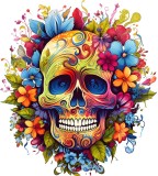 Cumpara ieftin Sticker decorativ, Skull, Multicolor, 66 cm, 1357STK-9