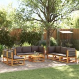 VidaXL Set canapele de grădină cu 9 piese, lemn de salc&acirc;m și fr&acirc;nghie 3278834