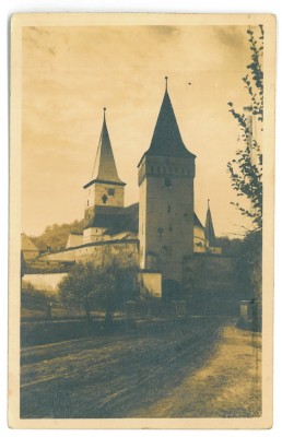 1209 - MOSNA, Sibiu, The fortress of the church - old PC, real Photo - used 1939 foto