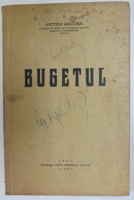 BUGETUL de VICTOR ANCUSA , 1941, PREZINTA SUBLINIERI SI INSEMNARI foto