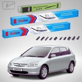 Cumpara ieftin Ștergătoare Honda Civic Gen VII (EU/EP/EV) Hatchback 2001-2005 | Set Față și Spate Flat Premium &ndash; TeamCar&reg;