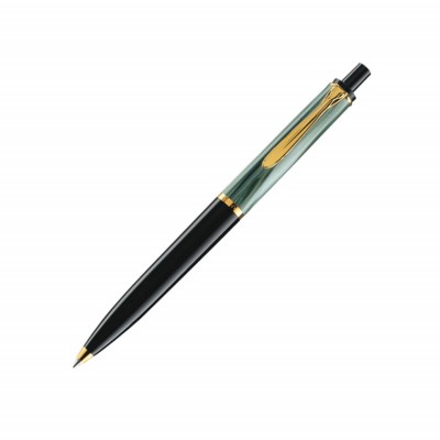Pix classic Pelikan K200 negru cu vberde marmor si accesorii placate cu aur foto