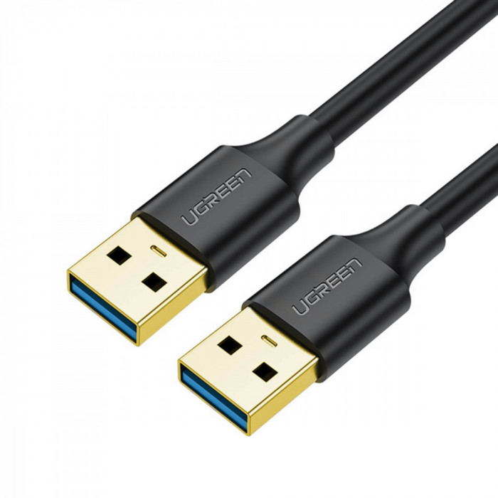 Cablu Ugreen USB-A - USB-A USB3.0 5Gb/s 0,5m Negru (US128) 10369-UGREEN