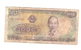 Bancnota Vietnam 1000 dong 1988, circulata, uzata