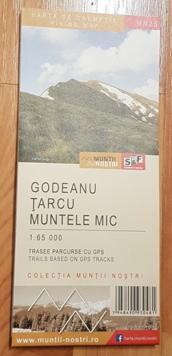 Harta Godeanu Tarcu Muntele Mic Muntii nostri. Scara: 1:65.000