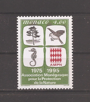 Monaco 1995 - A 20-a aniversare a Asociației pentru Protecția Naturii, MNH foto