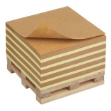 Notițe Adezive, Model Palet, Culoare Bej și Galben, Dimensiuni 7.5x7.5x6 cm, 400 Foi