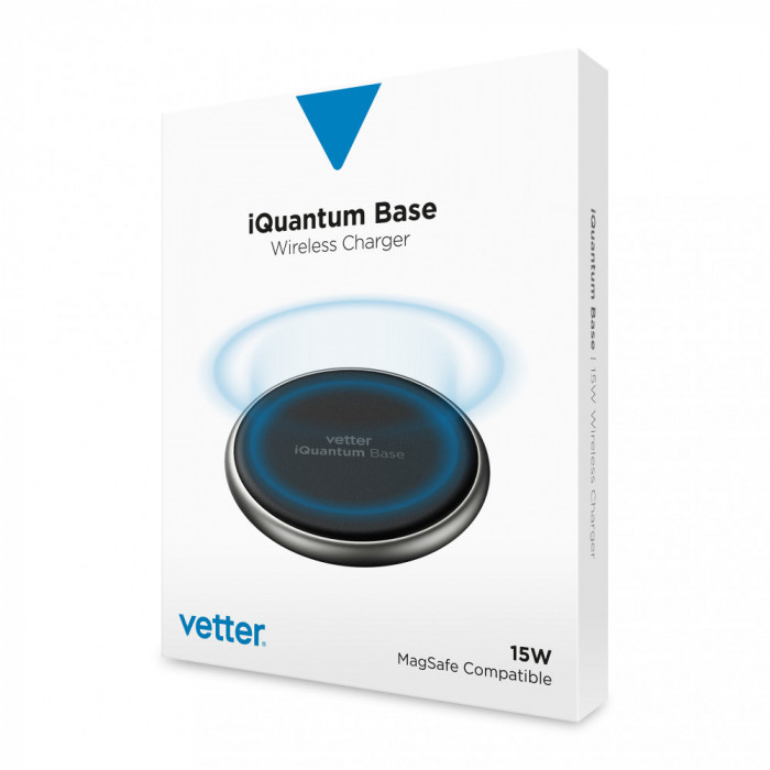 Incarcator Wireless Vetter MagSafe iQuantum Base, 15W, Aluminiu
