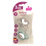 Set 2 suzete nip Butterfly din silicon ortodontic, 16-32 luni