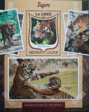 BC573, Sierra Leone 2016, colita fauna, tigrii, Nestampilat