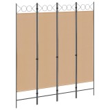 vidaXL Separator de Cameră cu 4 Panouri Bej 160 x 180 cm Țesătură 42039190