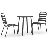 Cumpara ieftin Set de masa gradina, 3 piese, antracit, otel