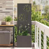 vidaXL Ghiveci de Grădină cu Panou Decorativ Negru 50 x 140 cm
