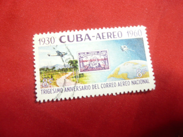Serie- 30 Ani Aviatia Postala 1960 Cuba , 1 val. stampilat