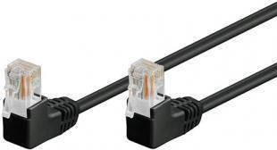 Cablu patch UTP CAT5e RJ45 2x 90 grade 2m negru Goobay foto